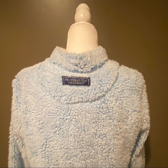 Properly Tiede Pintail Sherpa Pullover Baby Blue Size X Small - Picture 6 of 10